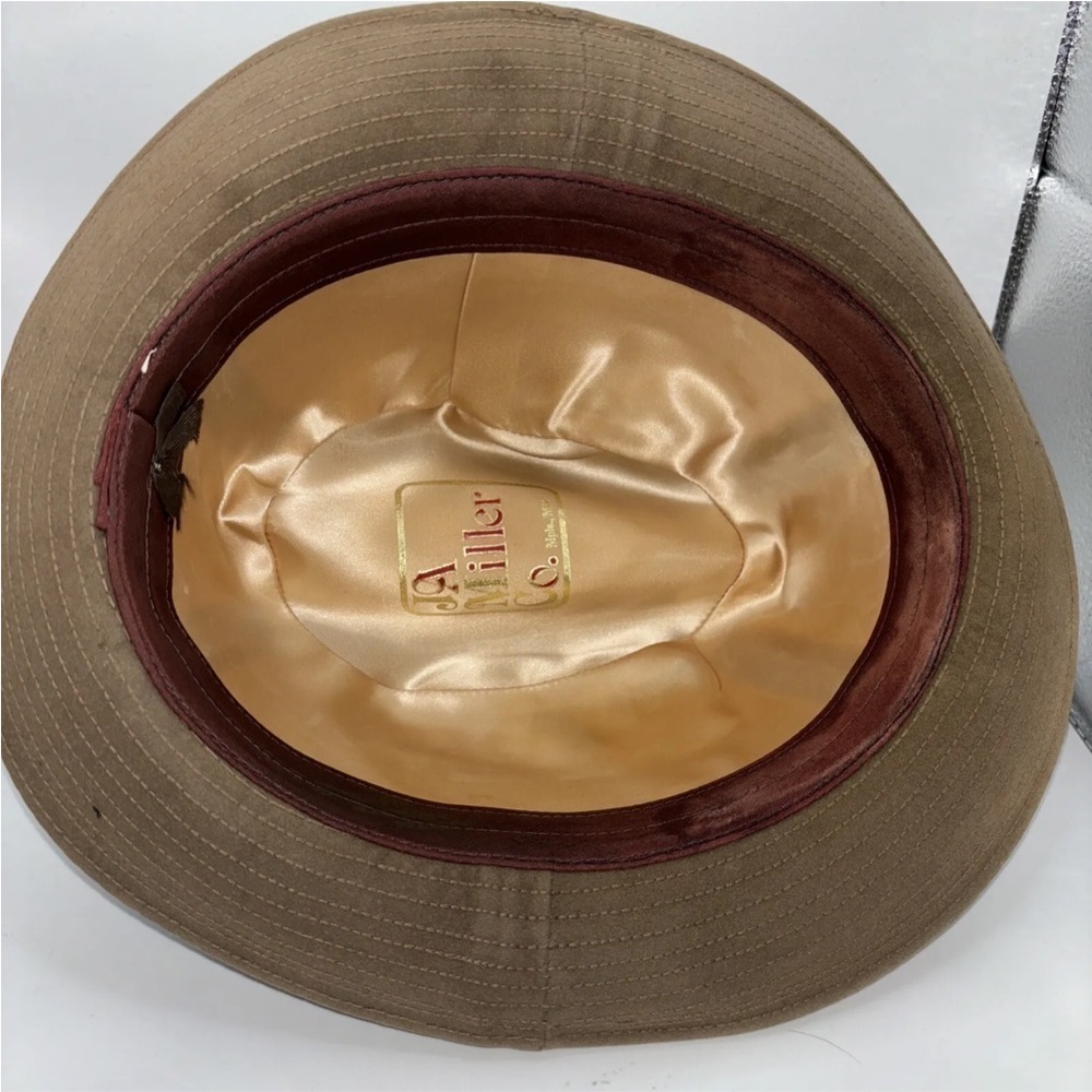 Vintage JA Miller Co Minneapolis Minnesota Brown Suede Fedora Men’s Size M - Picture 5 of 7